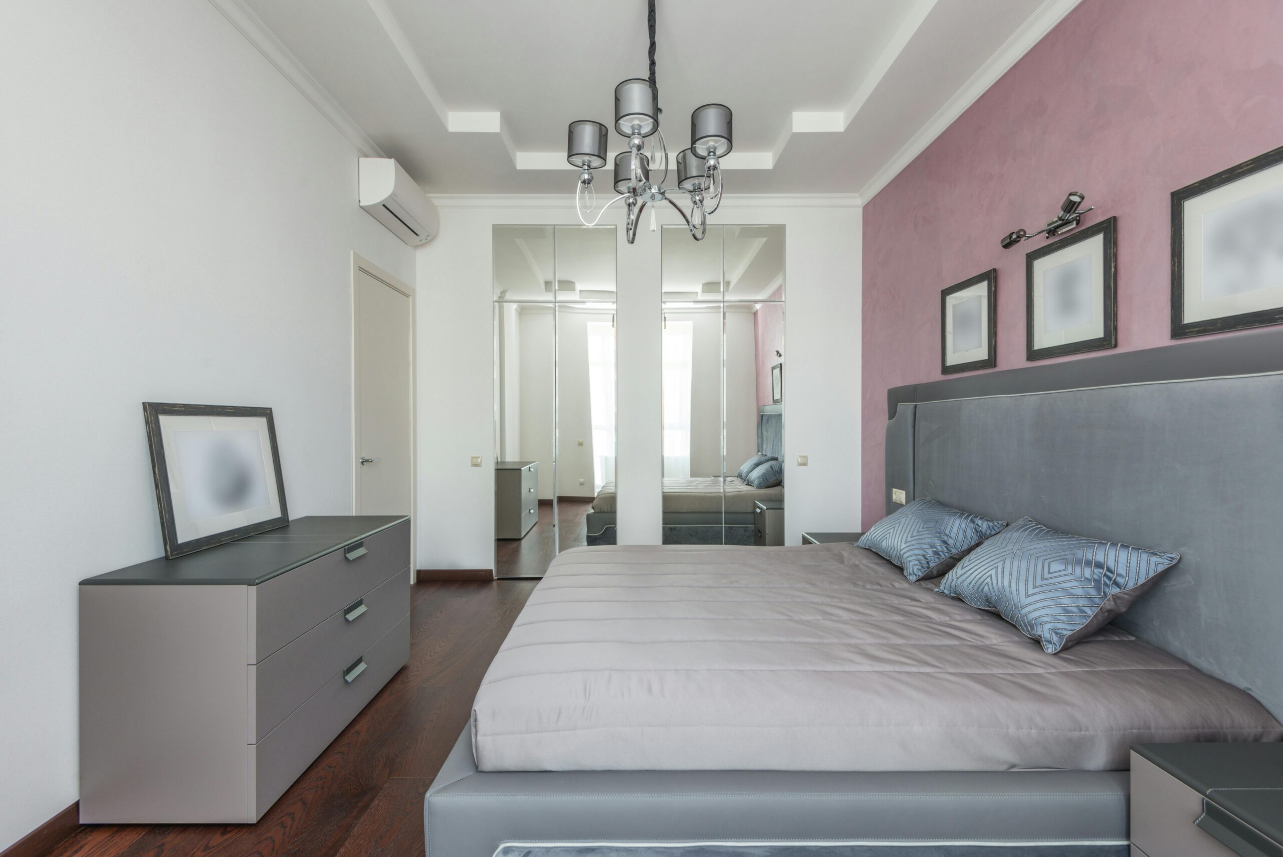 Modern bedroom with neutral color scheme